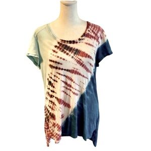 Halcyon tie-dye tee. Short sleeve. Size L. Cap sleeves.